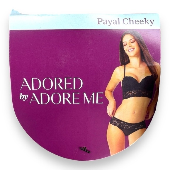 NEW 3X ADORE ME PAYAL CHEEKY PANTY SET OF 2 BLACK PINK PLUS LINGERIE NWT - Picture 1 of 7